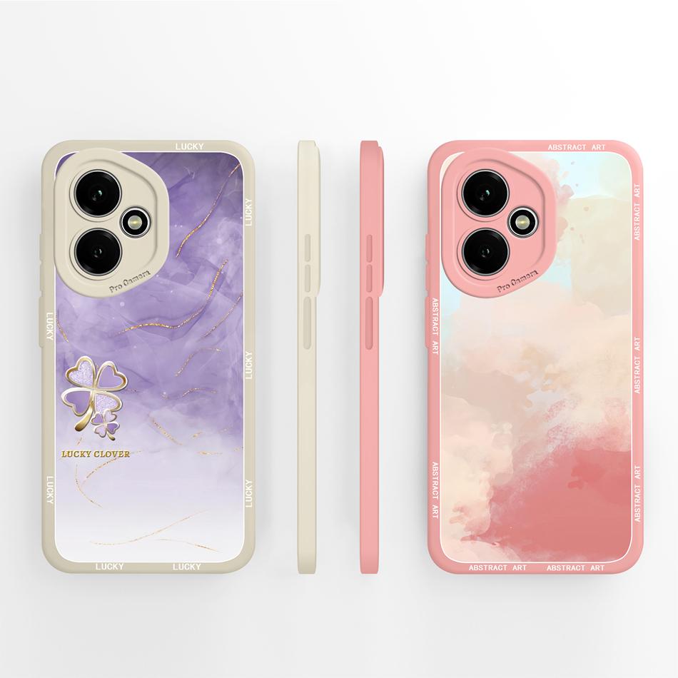 For Honor 400 Lite Case For Honor 400 Pro 5G Painted Flower Back Cover Full Protection Soft Funda Liquid Silicone Phone Housing