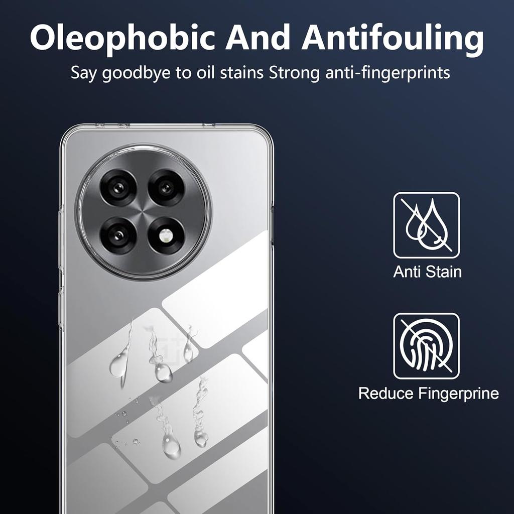 For OnePlus 13R 5G Case Anti-Fingerprint Crystal Clear TPU Phone Cover
