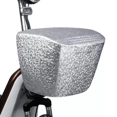 Bicycle Basket Lid Silver Waterproof and Dustproof Fabric Large Capacity