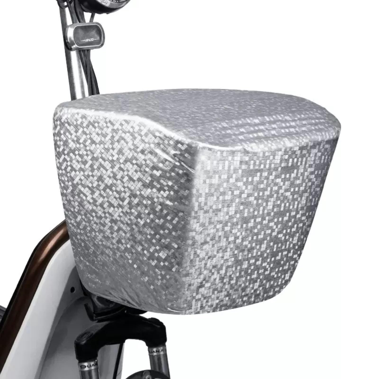 

Bicycle basket lid Silver waterproof and dustproof fabric Large capacity серебряный