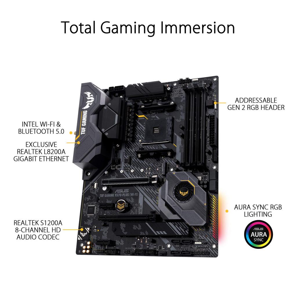 ASUS TUF GAMING ATX-Mainboard mit AMD X570 und AM4-kompatiblem X570-PLUS (WI-FI)