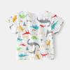 2024 Sommar Ny Barnkläder T-shirt för Barn Bomull Trendig Dinosauriemönstrad Topp för Pojkar Korta Ärmar