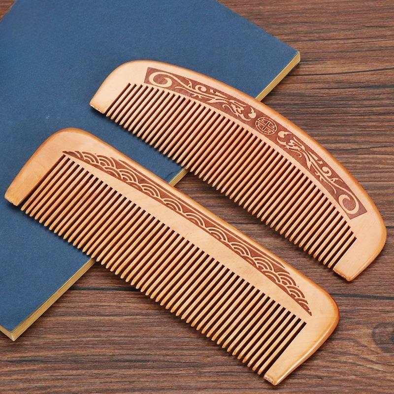 Carved Mahogany Health Massage Anti-static Comb
