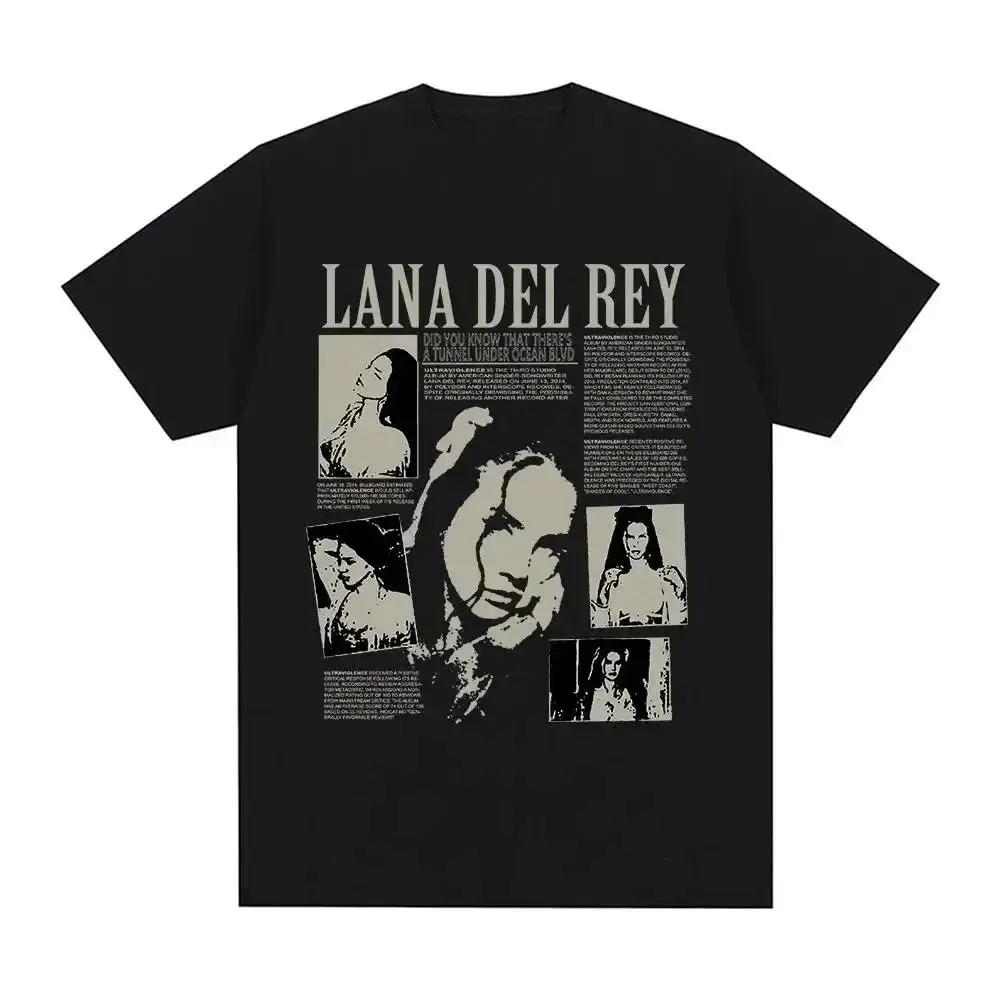 Lana Del Rey  Did You Know That There s a Tunnel Under Ocean Blvd  Album Collage Graphic Print Oversized Streetwear Vintage Singer Fan Merch T-Shirt 4XL