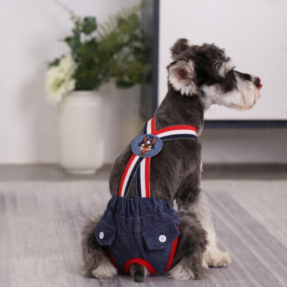 Diaper Pet Physiological Pants Underwear Cat Shorts Puppy Supplies Dog Denim Overall  Spring