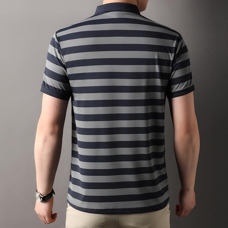 2025 New Summer Men's Lapel Short-sleeved T-shirt Business Casual Polo Shirt