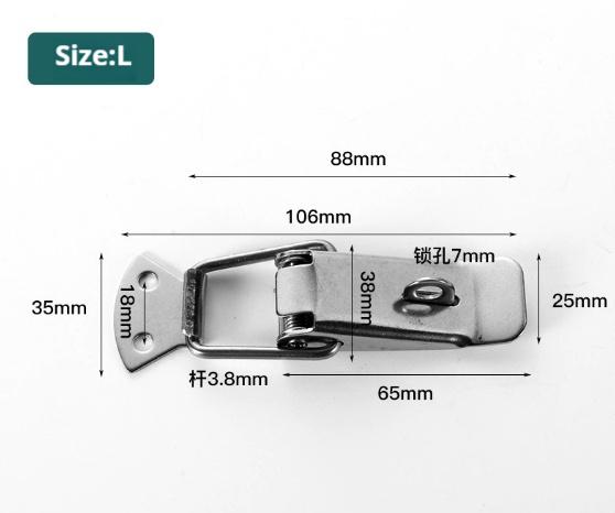 4PCS 304 Stainless Cabinet Box Locks Spring Loaded Latch Catch Toggle  Iron Hasps For Sliding Door Window Furniture Hardware