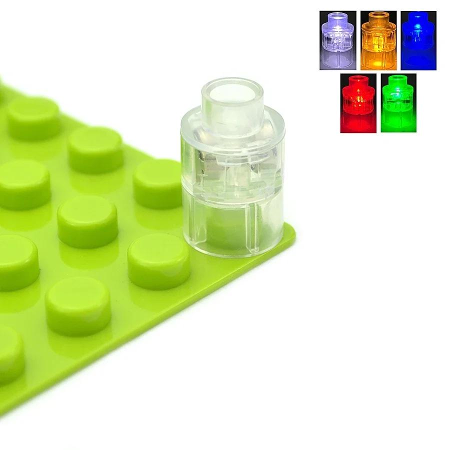 5Pcs Big Size Round LED Light Brick Luminous Lamp Accessories Flash Building Block Xmas Toy Lights Compatible With Leduo Brand