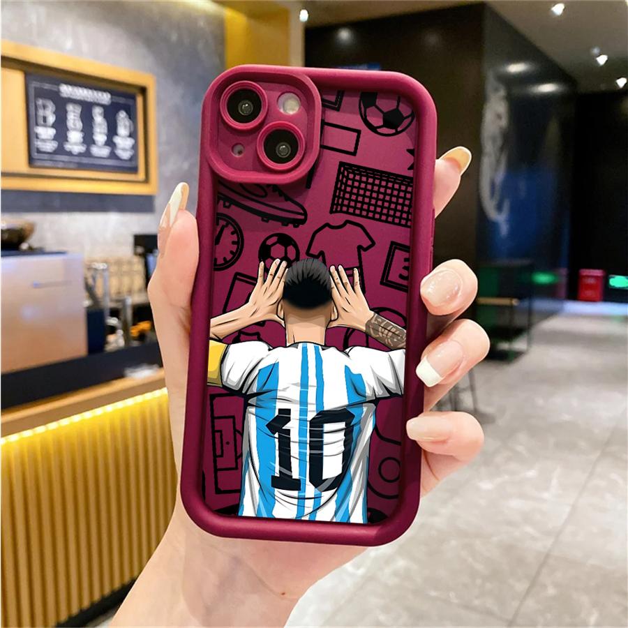 Soft TPU Phone Case for iPhone 14 Pro 14 11 12 Mini 15 Plus 16e 13 Pro MAX 11 XS XR 16 Plus Cartoon Football Number