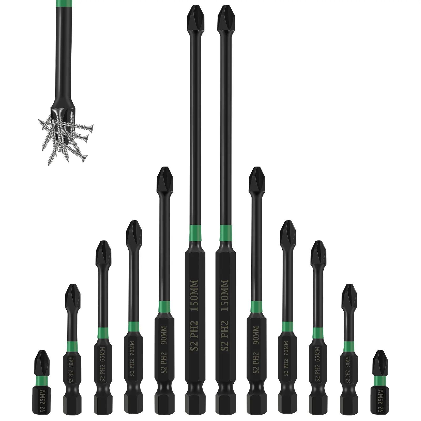 

12Pcs Magnetic Bit Screwdriver Drill Bits Anti-Slip Cross High Hardness Electric Hand Drill 1/4 Inch Hex Shank Drive Bit