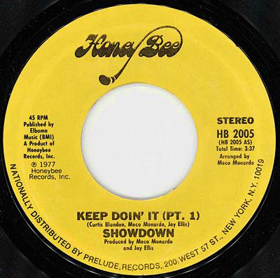 7inch Record SHOWDOWN - Keep Doin' It HB2005 Honey Bee 1977 US Soul/Funk Used