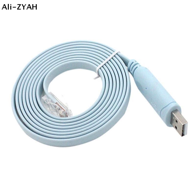 (YY)1Pc 2025 New 1.8M USB to RS232 Serial to RJ45 Cable CAT5 Console Adapter Cable Cord for Routers