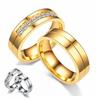 European and American Fashion Couple Rings: Titanium Steel with Cross Micro-Inlaid Zirconium and Diamond Accents