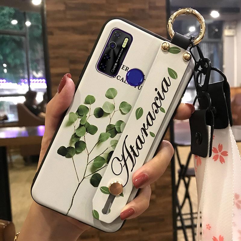 Shockproof Wrist Strap Phone Case For Tecno Camon15/15Air/16S/KD7H/CD6/CD7/Spark5/5Pro Wristband Protective Back Cover