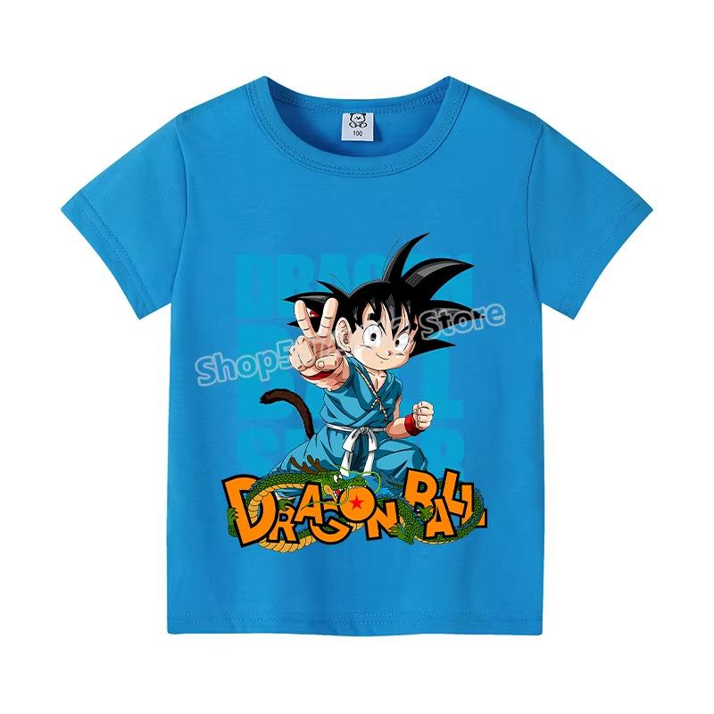 Colorful Dragon Ball Sun T-shirt: Harajuku Style Short Sleeve for Kids