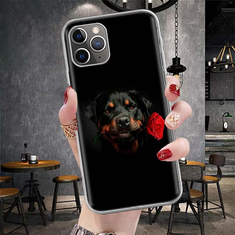 Rottweiler Dog Soft Phone Case For IPhone 11 17 Air 16E 16 Pro Max 15 + 14 Plus 13 Mini 12 Apple 7 SE 8 Fundas Coque 11 17 Air 1