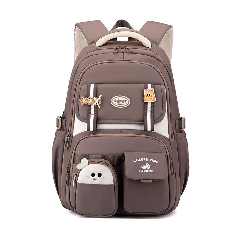 Lightweight High School Girls Schoolbag High Capacity Waterproof Wear-resistant Oxford Primary Junior High School Student Grades 3-9 Teenager Backpack