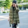 Autumn and winter new trendy, European station stream young and warm oversized silhouette fringed down jacket women's medium and long large size