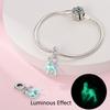 S925 Silver Glow In The Dark Beaded Butterfly Firefly Deer Pendant 925 Silver Bracelet DIY Jewelry Making Kit Accessories Set