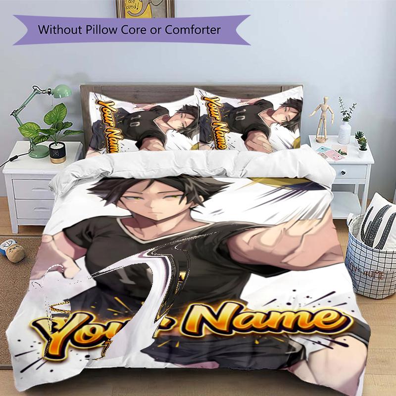 3pcs Rintaro Suna Cover Set - Personalized Name, HD Printed Bedding with 1 Cover and 2 Pillowcases - Perfect for Home Decor, Easy Care