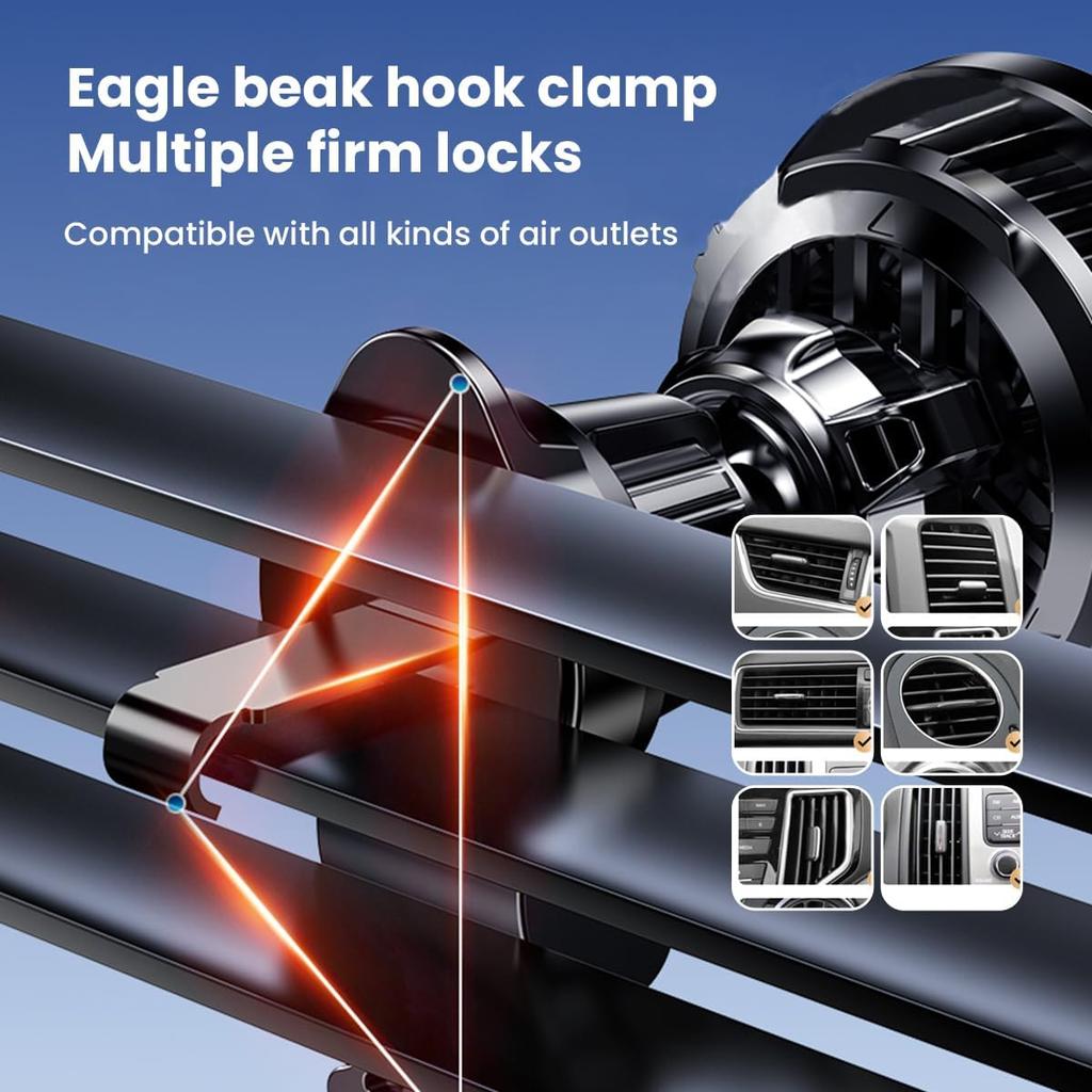 Magnetic Car Phone Holder Mount Chargers RGB Light Wireless Charger ICE Cooling Fast Charging for Magsafe iPhone 12-16 Pro Max