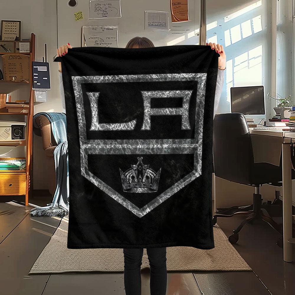 LA Kings Printed Flannel Blanket, soft throw for bedroom sofa, washable, Christmas present, great gift.