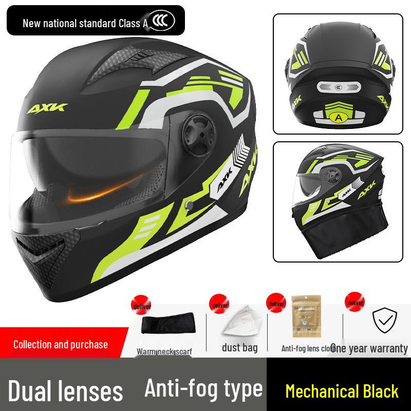 Certified Electric Motorcycle Helmet - Unisex Full Face, All-Season, Winter Warm, Safety Helmet