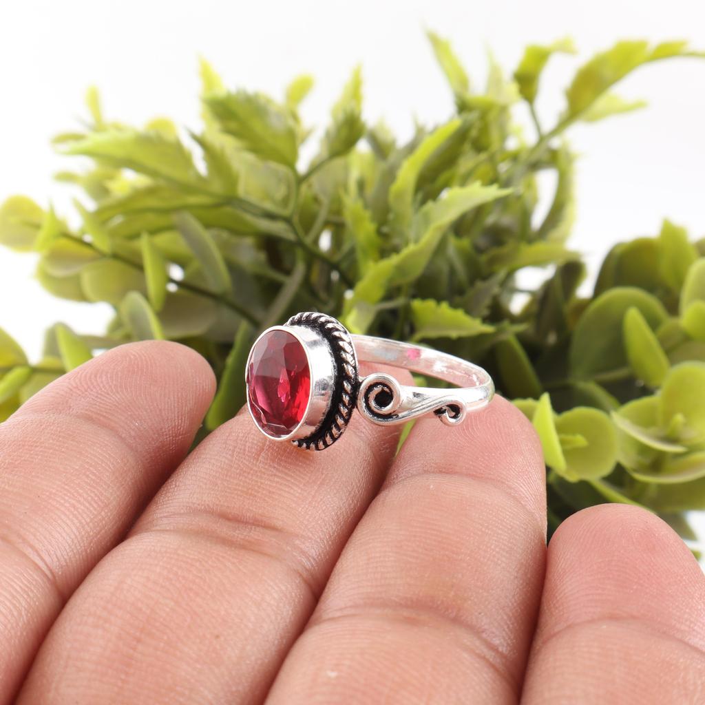 Pink Rubellite Gemstone Jewelry, 925 Solid Sterling Silver Ring, Beautiful Silver Ring, Handmade Healing Ring For Women