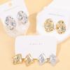 Star retro stud earrings niche shell acrylic gold-plated stud earrings sweet wind ladies earrings set