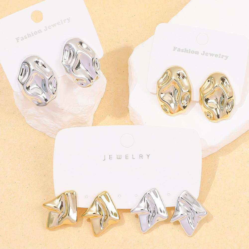 Star retro stud earrings niche shell acrylic gold-plated stud earrings sweet wind ladies earrings set
