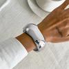 Geometry Exaggerated Bracelet Textured Wide Side Bangle Charms Simple Metal Bracelet  Party