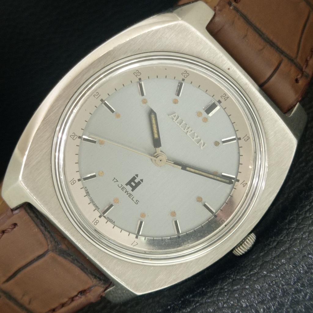ВИНТАЖНЫЕ МУЖСКИЕ ЧАСЫ ALLWYN С РУЧНЫМ ЗАВОДОМ 6300A ИНДИЙСКИЕ ОРИГИНАЛЬНЫЙ ЦИФЕРБЛАТ a703992-1