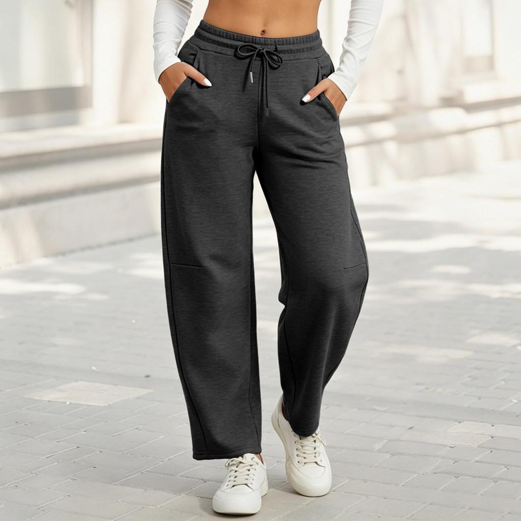 Women's Casual Drawstring Sweatpants with Pockets Loose Fit Jogger Pants Comfortable Lounge Bottoms for Everyday Wear