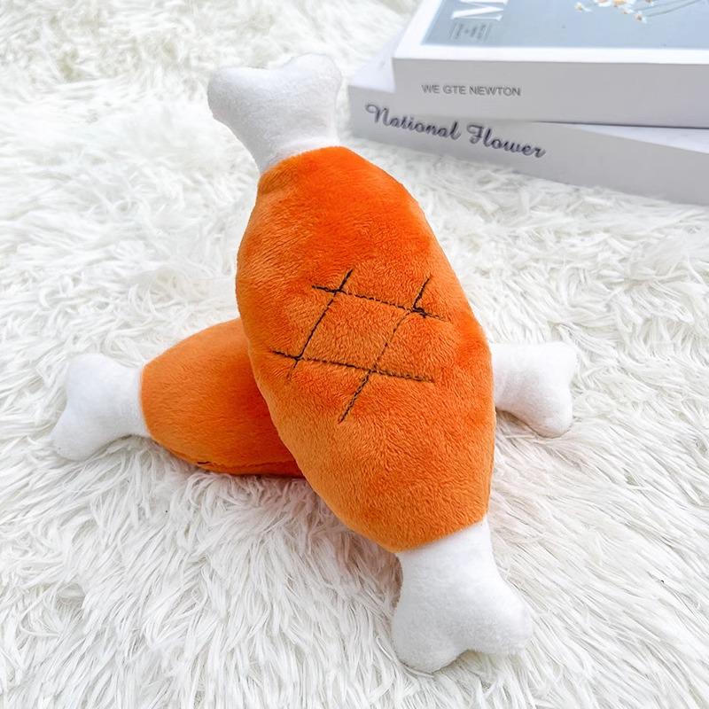 Plush Sounding Toy: Bite-Resistant Chicken Leg & Veggies for Pets