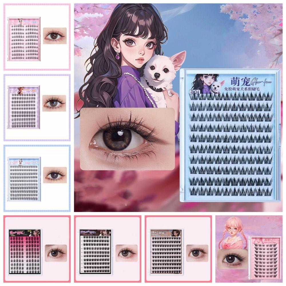 5D Self-adhesive False Eyelashes 10 Rows Segmented Eyelashes Bundles Makeup Tool