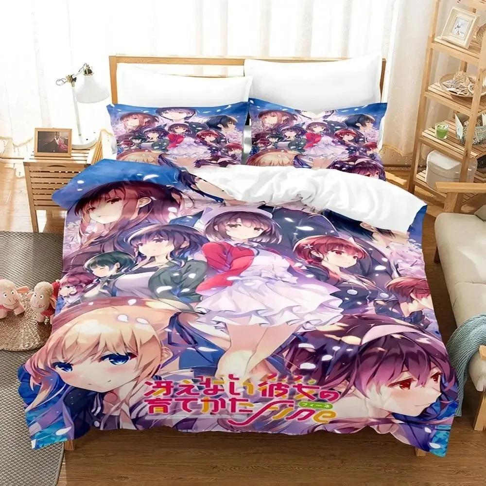 Anime Saekano How to Raise a Boring Girlfriend Bedding Set Boys Girls Twin Queen Size Duvet Cover Pillowcase Bed Boys Adult