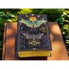 Luna Moth Grimoire – Handmade Spell Book with Lock | Personalized Wiccan Leather Journal with Deckle Pages | Witchy Gift