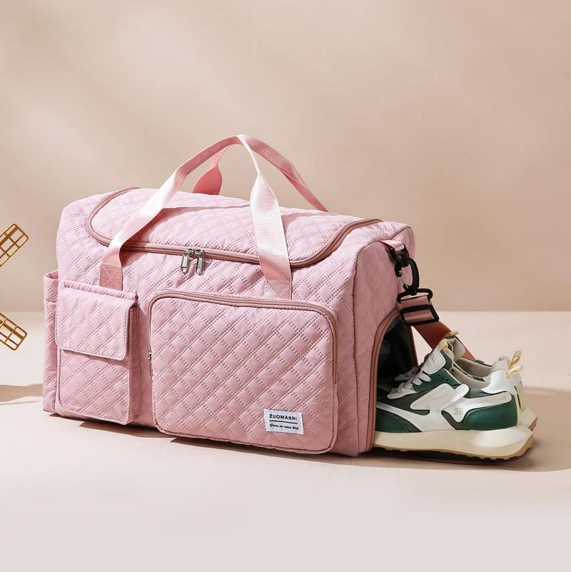 Large Capacity Diamond Standard Waterproof Oxford Travel Bag Functional Solid Partition Bag
