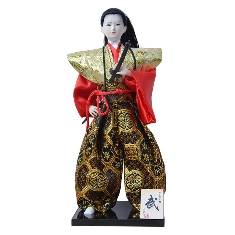 Traditional Japanese Samurais Dolls with Kimonos Figurine In Kimonos for Decoration