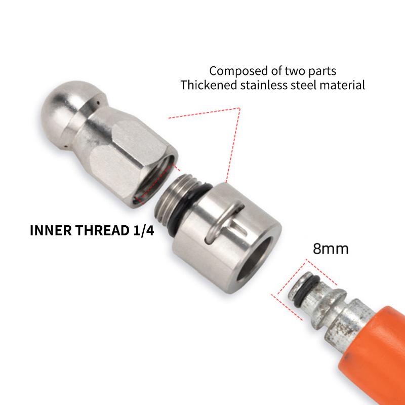 Pressure Washer Sewer Nozzle Drain Cleaning Nozzle Tips For Karcher K Series/Lavor Hose Sewer Cleaning Tool