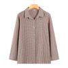 Spring Plaid Cotton Shirt for Young, Middle-Aged, and Elderly Women: Long-Sleeve Casual Wear