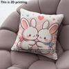 Cute Rabbit Couple Valentine Throw Pillow Covers Pattern Cushion Cover Suitable For Sofa Bedroom Car Pillow Cover