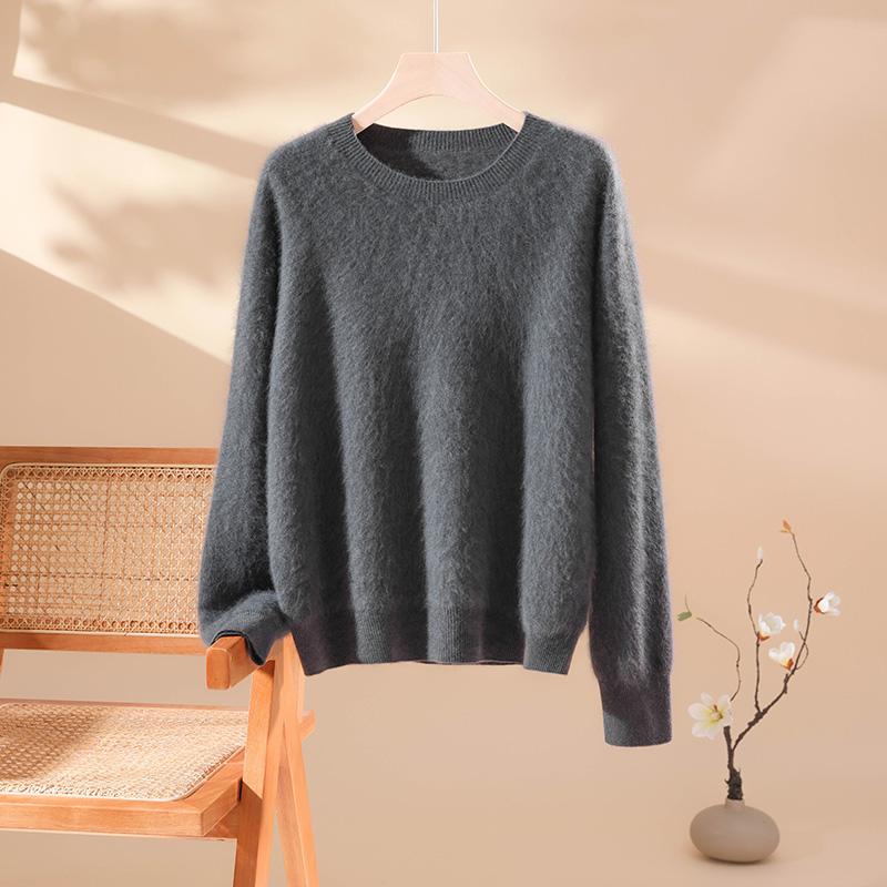 Damski sweter kaszmirowy kaszmir Qinghe 100% kaszmir puszysty ciepły modny szczotkowany