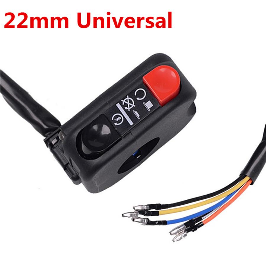 Universal Pair Classic Motorcycle Start Kill Horn Hazard Light Headlight Switch Power 12V