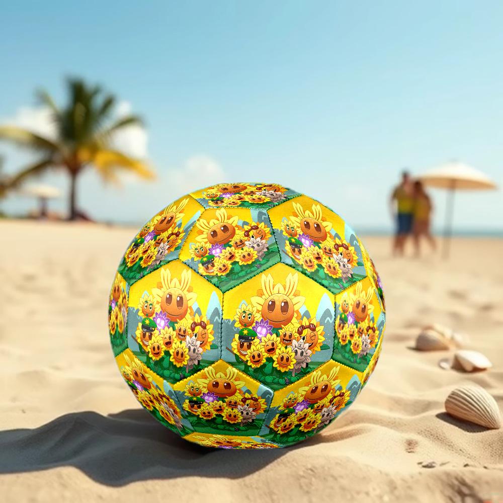 Plants Vs. Zombies Size 5 Soccer Ball Machine-Stitched Indoor/Outdoor Training and Matches Unique Gift for Soccer Lovers