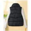 Fashion Short Down Cotton Vest Korean Style Stand Collar Loose Sleeveless Jacket for Autumn Winter
