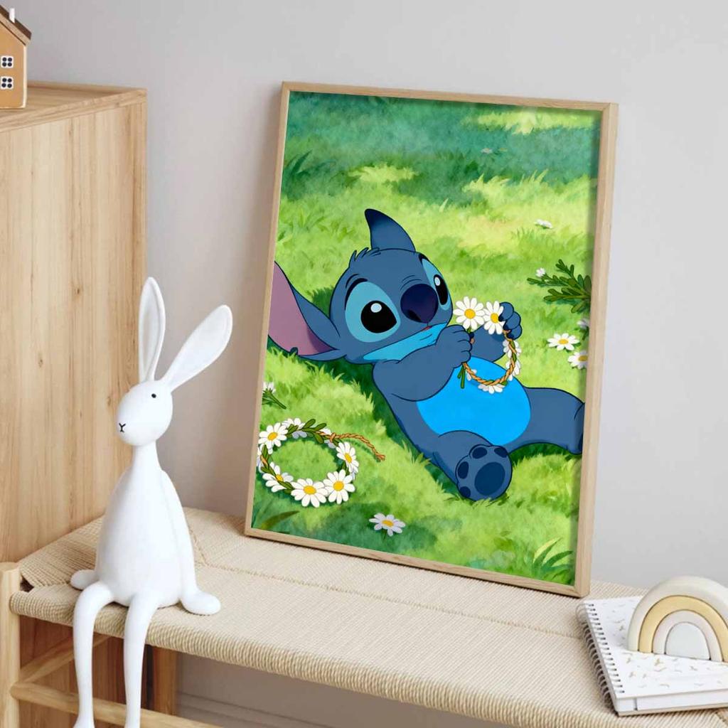 Disney Stitch diamond art painting kit 5D handmade diy diamond painting, home wall decoration with flowers
