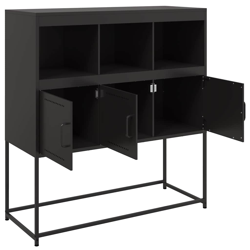 Sideboard Black 100.5 X 39 X 107 Cm Steel