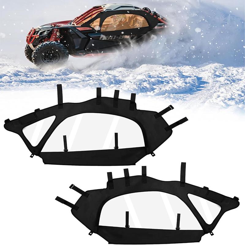 X3 Soft Upper Door Set Kit UTV Soft Cab Doors Top Enclosure Top Door Skin For 2017-2025 Can Am Maverick X3 2-Seater Models чёрный