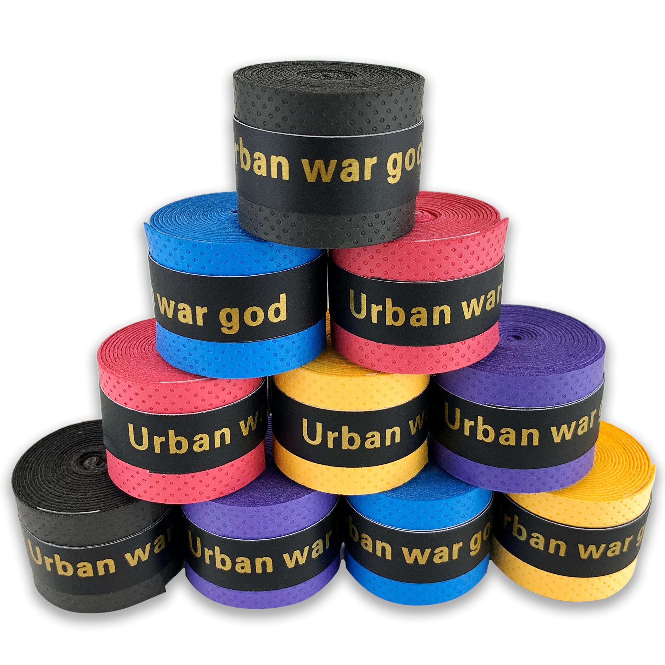 

Grip Dry Perforated Overgrip for and More Mix x 10 Tape, 5-Pack/10-Pack (5-Color Mix, Black, Red, Blue, Purple, Yellow, etc.) Tennis, Badminton,
